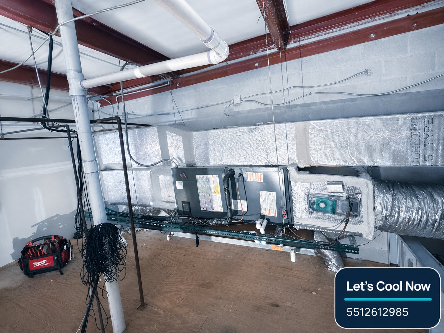 Completed Florida HVAC air handler and duct installation