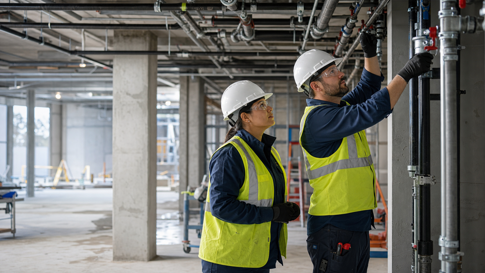 Commercial plumbing field work